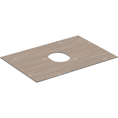 Płyta przykrywająca Geberit do dolnej szafki pod umywalkę stawianą na blat, z jedną szufladą: B=75cm, Dąb / Melamina, struktura drewna