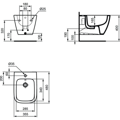 IS I.LIFE S Bidet wiszący HF White BXD