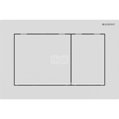 Przycisk uruchamiający Geberit Omega20, przedni/górny, biały mat-biały-biały mat, easy-to-clean, prostokątny
