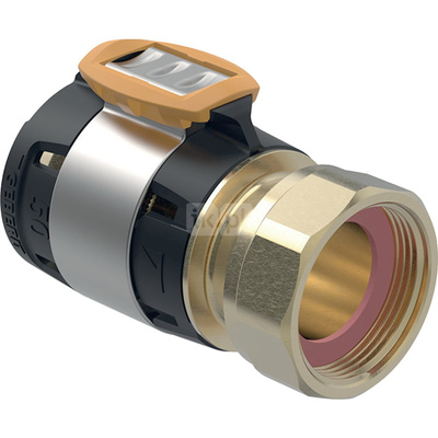 Złączka przejściowa  GEBERIT FlowFit, brąz krzemowy bezołowiowy, 2'' x 63 mm (nakrętka x łącznik zaprasowywany)