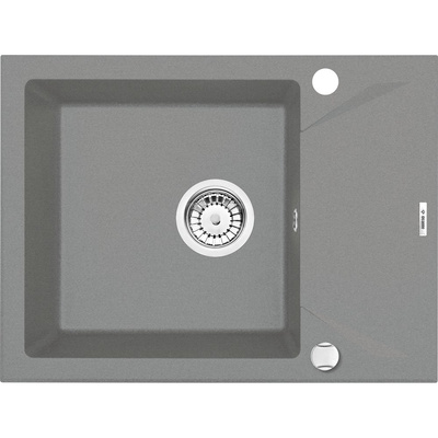 Zlew. evora szary metalik granit 1k z/ko 590x440x193, 3,5" + osprzęt space-saver