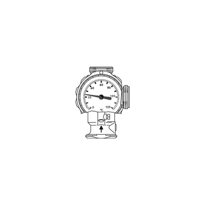 Zawór kulowy pompowy DN 25, z zaworem stopowym 2 kPa i króćcem do podłączenia grupy bezpieczeństwa, do grup Regusol prod. do 201