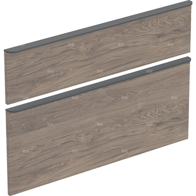 Zestaw frontów szuflad do szafki pod umywalkę GEBERIT, kol. orzech włoski hickory melamina, struktura drewna szer.900 mm