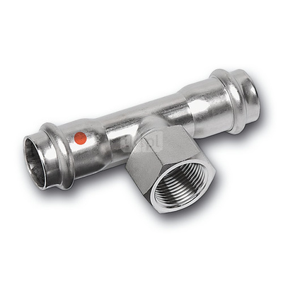 Trójnik SANHA NiroTherm Press stal nierdzewna 108 mm x 2'' x 108 mm (zw x GW x zw)