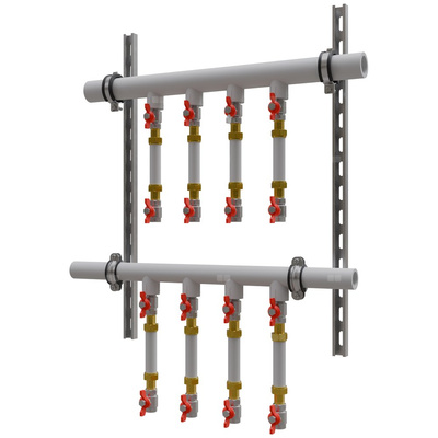 Moduł wodny zespołu rozdzielaczy mieszkaniowych - 8 mieszkań