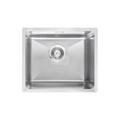 Zlew. podblatowy egeria stal szczotkowana 1k b/o 380x440x200 3,5" + osprzęt space-saver