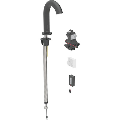 Bateria umywalkowa Geberit Piave, stojąca, zasilanie bateryjne, do podtynkowej skrzynki funkcyjnej, z mieszaczem, czarny mat