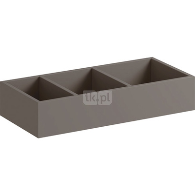 Wkład do szuflady Geberit Xeno², podział w kształcie litery H, do szuflady górnej: 32.3x6.2x15cm, Szary Scultura / Melamina, struktura drewna