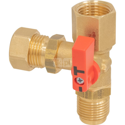 Zawór manometryczny 3-drogowy AFRISO AMC mosiądz Dźwignia, GZ x nakrętka, 1/2'' x 1/2'', kl. PN25