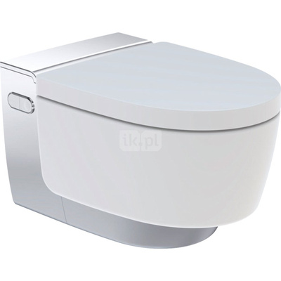Urządzenie WC z funkcją higieny intymnej Geberit AquaClean Mera Comfort, wisząca miska WC: Miska ustępowa: biały / KeraTect, Panel dekoracyjny: chrom błyszczący