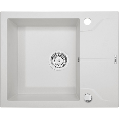 Zlew. andante alabaster granit 1k z/ko 590x490x194, 3,5" + osprzęt space-saver