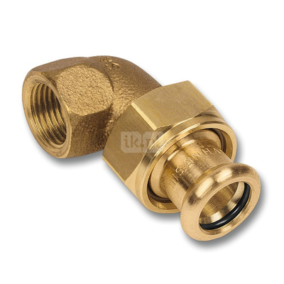 Śrubunek 45' SANHA PURAPRESS trzyczęściowy, Cu, 42 mm x 1 1/2'' (zw x GW)
