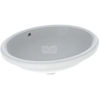 Umywalka GEBERIT Variform owalna, biała / KeraTect, 560mm, bez otworu na baterię, z odpływem przelewowym, bez półki