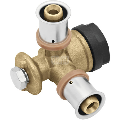 Trójnik ścienny mosiężny kątowy GW ultraPRESS - 16 Rp1/2" L = 41 mm