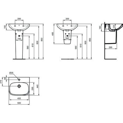 IS I.LIFE A Umywalka 50 WHITE BXD