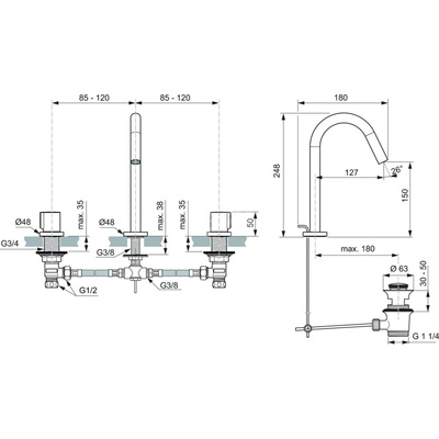 JOY BATERIA UMYWALKOWA 3-OTW. 5L PUW/M CHR