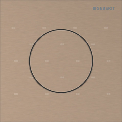 Przycisk uruchamiający Geberit typ 40 do systemu spłukiwania pisuarów z pneumatycznym uruchamianiem spłukiwania, okrągły: Czerwone złoto / Szczotkowany, powlekany easy-to-clean