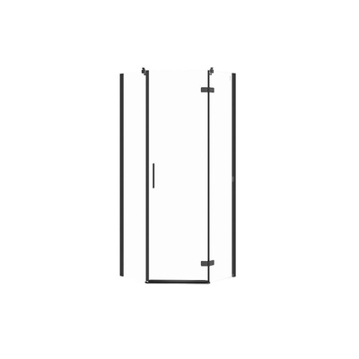 KABINA PRYSZNICOWA PIĘCIOKĄTNA CITY CZARNA 80X80X195 PRAWA TRANS.