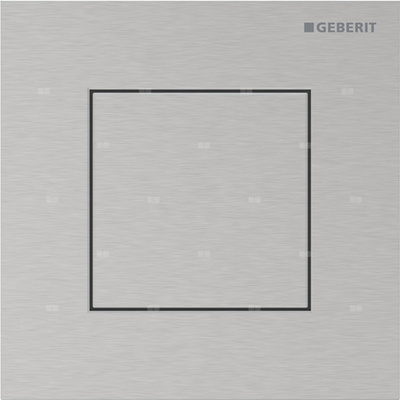 Przycisk uruchamiający Geberit typ 40 do systemu spłukiwania pisuarów z pneumatycznym uruchamianiem spłukiwania, kwadratowy: Szczotkowany, powlekany easy-to-clean