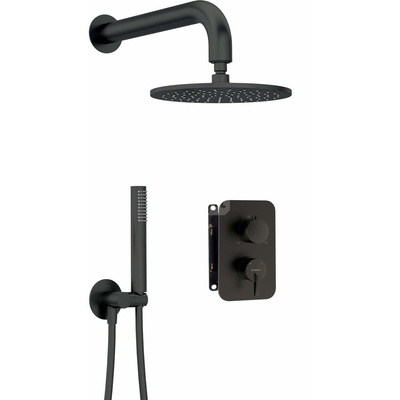 Komplet podtynkowy natryskowy silia nero z boxem mieszaczowym z głowicą natryskową