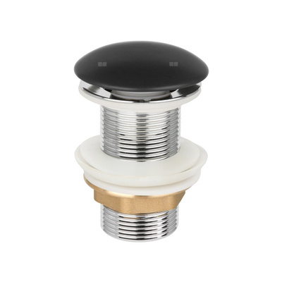 Korek click-clack, ceramiczny, bez przelewu, duży grzybek czarny półmat