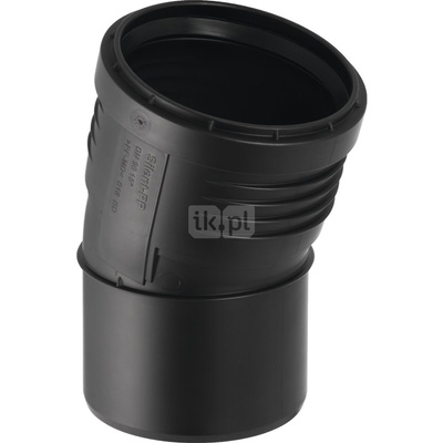Kolano 15' GEBERIT Silent-PP, PP / PP, 160 mm, DN 150 x 160 mm x DN 150 (końcówka wciskowa x mufa wciskowa), (głębokość: 17 mm) z uszczelką