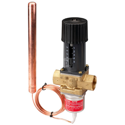 Regulator temperatury AVTB, PN 16, DN 25, 5.50 m³/h, 0 'C - 30 'C, 2.0 m, Gwint zewnętrzny, kompletny