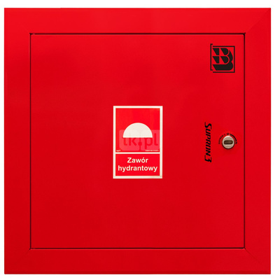 Dwa zawory hydrantowe typ ZH-52 wraz z obudową. Obudowa 550 wnękowa. Znak B, zamek OTS, kolor RAL 3000