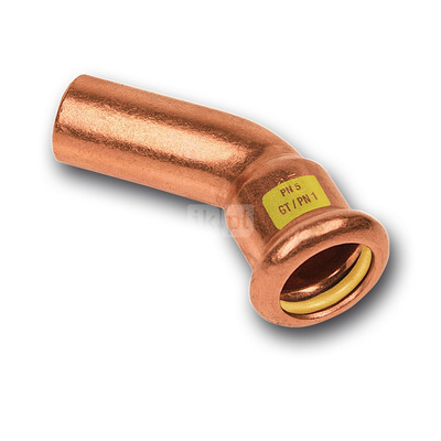 Łuk 45' SANHA Press Gas, miedź, 12 mm (zw x zz)