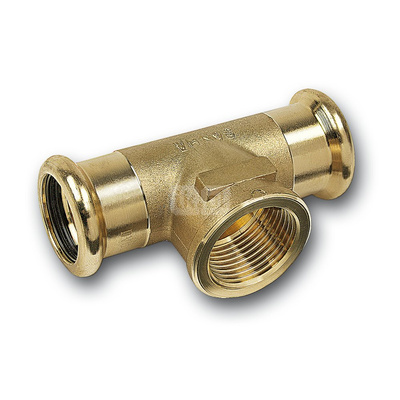 Trójnik SANHA PURAPRESS brąz 35 mm x 1'' x 35 mm (zw x GW x zw)