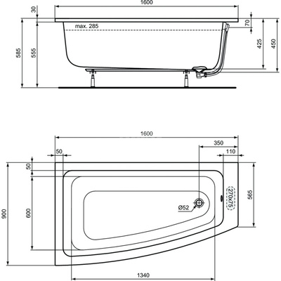 IS I.LIFE Wanna asymetryczna 160x90 LH