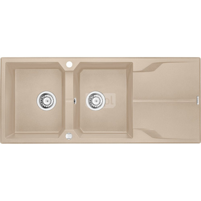 Zlew. andante piaskowy granit 2k z/o 1160x500x224, 3,5" + osprzęt space-saver