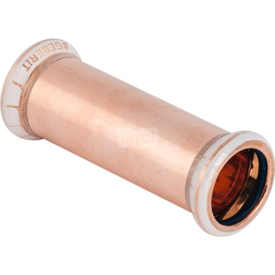 Mufa GEBERIT Mapress Kupfer FKM przesuwna, Cu, 28 mm, DN 25 x 28 mm x DN 25 (mufa zaprasowywana x mufa zaprasowywana), (głębokość: 15.5 mm) z uszczelką
