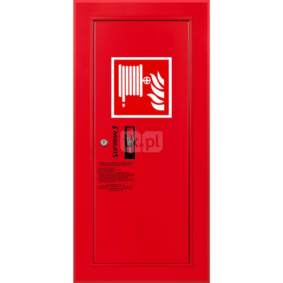 Hydrant DN 25 wnękowy boczny, wąż 30 m, zamek patent, RAL 3000 prawy