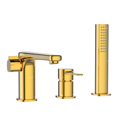 Bateria wannowa 3-otworowa Glamour złoty