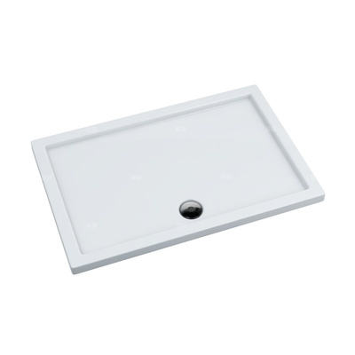 Brodzik akrylowy Caspar 80x90x5 cm, prostokątny z odpływem na dłuższym boku