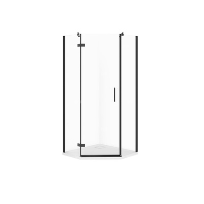 SET C523 KABINA PIĘCIOKĄTNA CITY LEWA CZARNA 90X90X195+TAKO SLIM WIR