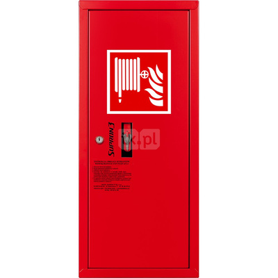 Hydrant DN 25 zawieszany boczny, wąż 30 m, zamek patent, RAL 3000 prawy