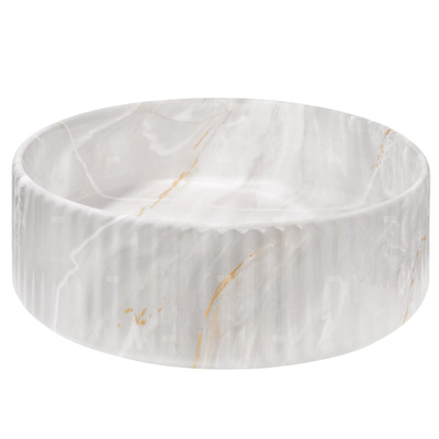 Umywalka nablatowa Glamour beż połysk marmur