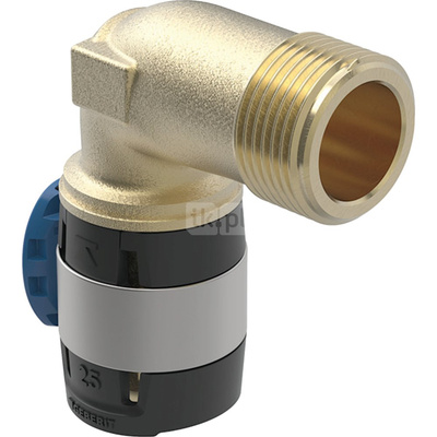 Kolano przejściowe 90' GEBERIT FlowFit, brąz bezołowiowy, 3/4'' x 20 mm (GZ x łącznik zaprasowywany)