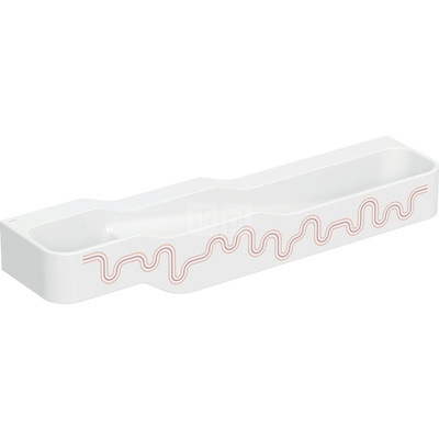 Umywalka GEBERIT Bambini 4-stanowiskowa prostokątna (rynna, elementy dekoracyjne), biała, 1800mm, bez otworu na baterię, bez odpływu przelewowego, półka od ściany