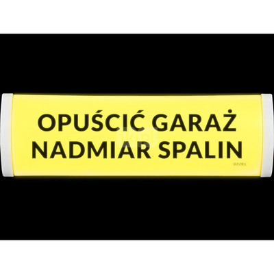 Tabl.ostrzeg.dwust TP-4.ds2/H2 OPUŚCIĆ GARAŻ NADMIAR SPALIN wbud syren dwuton, zasil 230V