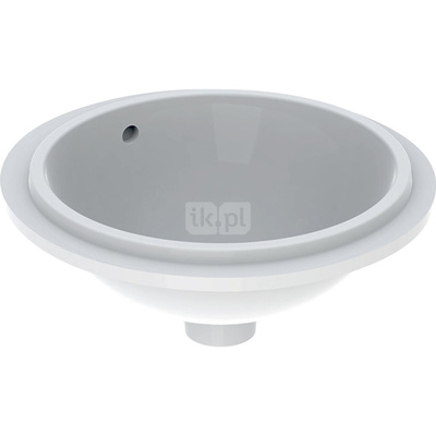 Umywalka GEBERIT Variform okrągła, biała / KeraTect, 330mm, bez otworu na baterię, z odpływem przelewowym, bez półki