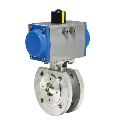 Zawór odcinający kulowy ze stali nierdzewnej, typ PKW kołnierzowy z napędem pneumatycznym jednostronnego działania, Pnom=1.6MPa, Tmax=180C DN 20