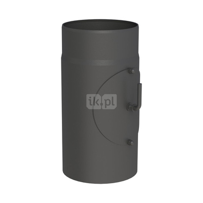 Rura dł. 300mm fi130mm z rewizją i klapą spalinową, kolor czarny