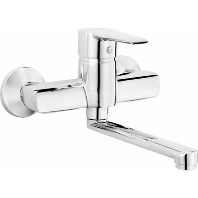 Bateria corio chrom umywalkowa ścienna z eco głowicą 4,5 l/min