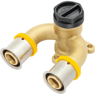 Trójnik ścienny mosiężny typu U z uszami GW ultraPRESS - 20 Rp1/2" L = 41 mm