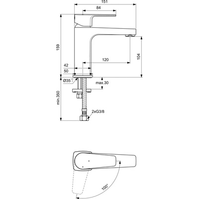 Bateria umywalkowa CERAFINE D