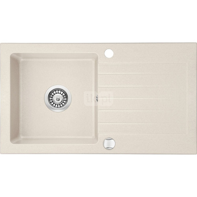 Zlew. zorba beż granit 1k z/o 760x440x160, 3,5" + osprzęt space-saver