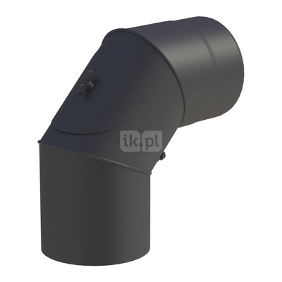 Kolano obrotowe 0 - 90st. fi120mm z wyczystką, kolor czarny